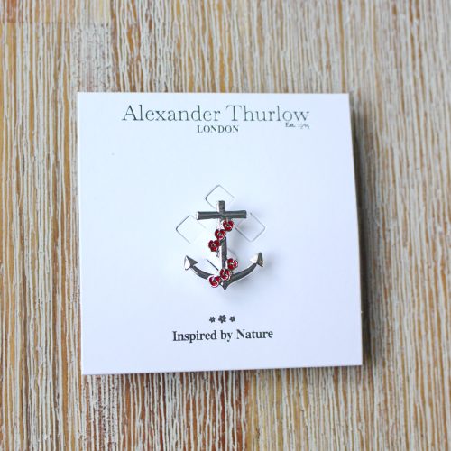 anchor-poppy-brooch-silver-plated-alexander-thurlow-ath1014-on-car