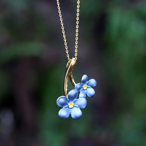 forget-me-not-blue-flower-gold-plated-necklace-ath-104