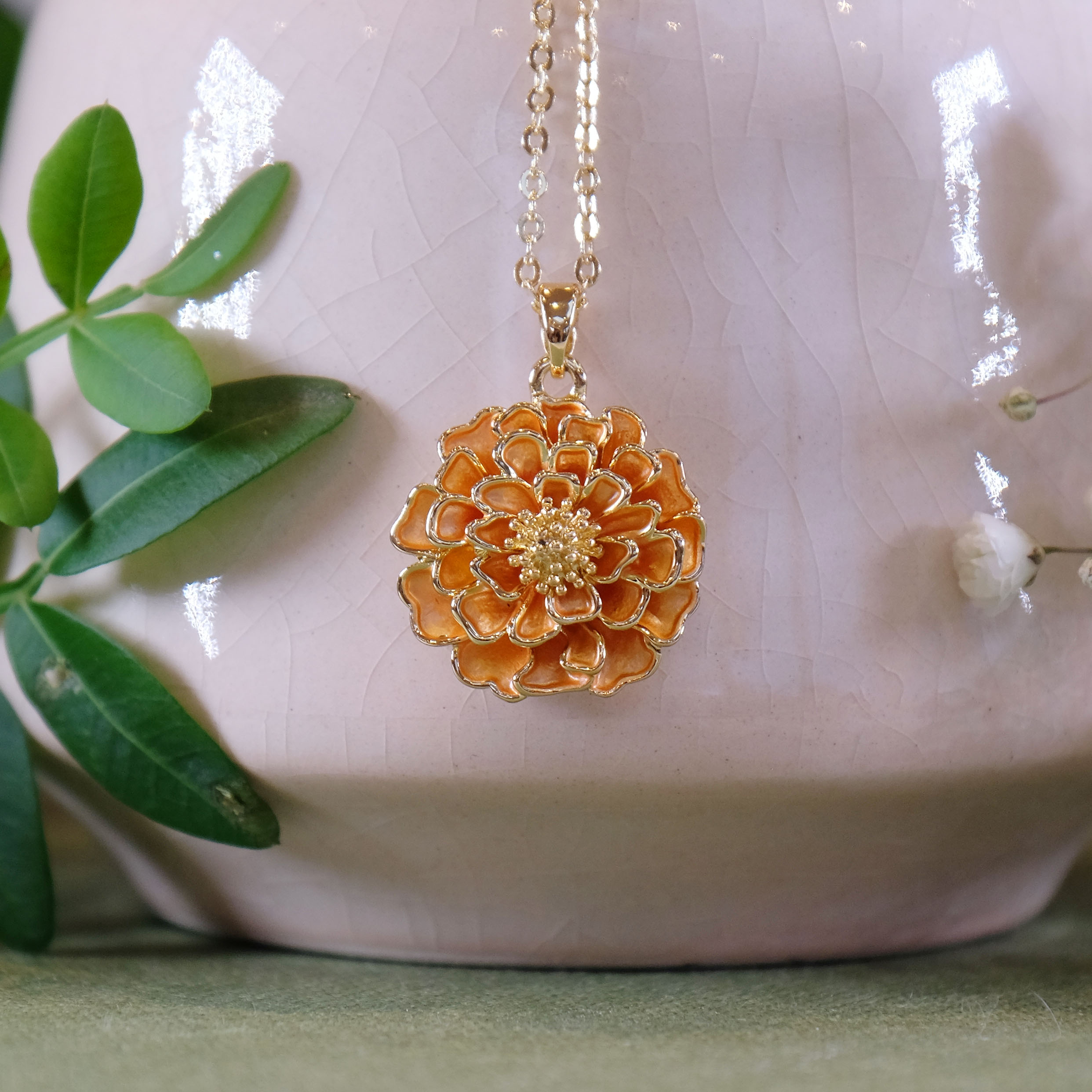 Marigold - October birth flower - alexander thurlow flower jewellery