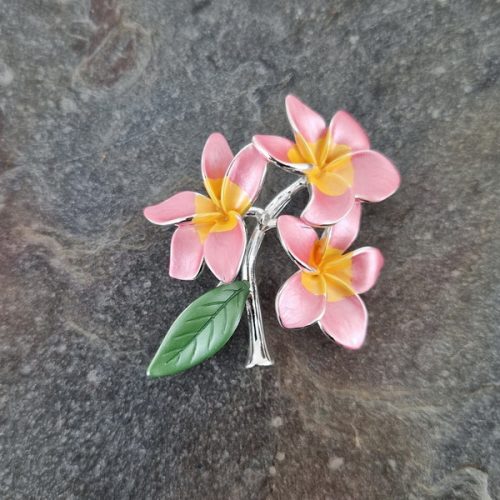 Alexander Thurlow x Kew Botanical Gardens Jasmin Mango Flower Brooch inspired by Marianne North on Slate ATH974