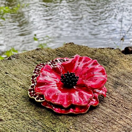 poppy-red-flower-brooch-with-crystals-alexander-thurlow-ath1009-on-wood