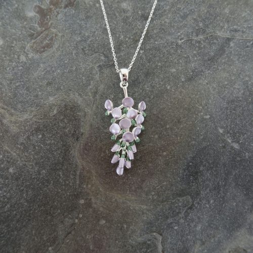 Alexander Thurlow Lilac Wisteria Flower Necklace on Slate ATH960